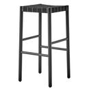 Tabouret de bar Betty, Version bar: 76 cm, Noir / lin noir