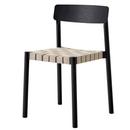 Chaise Betty, Noir / lin naturel, Sans accoudoirs