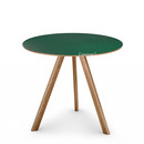 Copenhague Round Table CPH20, Ø 90 x H 74, Chêne laqué, Linoleum vert