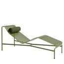 Chaise Longue Palissade , Olive, Sans coussin, Avec coussin pour la nuque