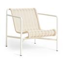 Fauteuil bas lounge Palissade Cord, Blanc crème