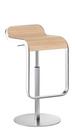 Tabouret LEM, 55-67 cm, Chêne blanchi / chromé mat