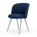 Chaise Mikado Side Chair, Aluminium revêtu par poudre couleur craie, Plano, Bleu / coconut, Patins en feutre pour sols durs