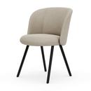 Chaise Mikado Side Chair, Aluminium revêtu par poudre basic dark, Nubia, Crème / sable, Patins en feutre pour sols durs