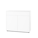 Nex Pur Box 2.0 avec tiroirs et portes, 48 cm, H 100 cm x B 120 cm (avec porte double et tiroir), Blanc