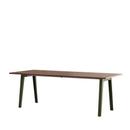 Table à manger New Modern rectangulaire, métal/bois, 220 x 95 cm, Placage de noyer, Vert romarin