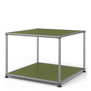 Table d'appoint 50 USM Haller, Panneaux inférieur et supérieur en métal, Vert olive RAL 6003