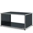 Table d'appoint avec panneaux latéraux USM Haller, 75 cm, Sans tablette intérieure en verre, Anthracite RAL 7016