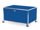 Caisson imprimante USM Haller, 75 cm, Bleu gentiane RAL 5010, Avec roulettes