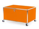 Caisson pour imprimante USM Haller, 75 cm, Orange pur RAL 2004, Avec roulettes