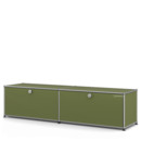 Meuble bas Lowboard L USM Haller avec deux portes abattantes, Vert olive RAL 6003