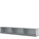 Meuble bas Lowboard XL USM Haller, personnalisable, Argent mat USM, Ouvert, 35 cm