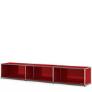 Meuble bas Lowboard XL USM Haller, personnalisable, Rouge rubis USM, Ouvert, 35 cm