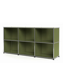 Meuble mixte Sideboard 50 USM Haller, personnalisable, Vert olive RAL 6003, Ouvert, Ouvert