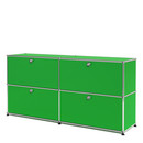 Meuble de rangement Sideboard L USM Haller, personnalisable, Vert USM, Avec 2 portes abattantes, Avec 2 portes abattantes