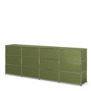 Comptoir d’accueil USM Haller version 1, Vert olive RAL 6003, 300 cm (4 éléments), 50 cm