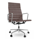 Aluminium Chair EA 119, Poli, Cuir (Standard), Marron