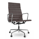Aluminium Chair EA 119, Chromé, Cuir (Standard), Chocolat