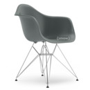 Eames Plastic Armchair RE DAR, Gris granit, Sans rembourrage, Sans rembourrage, Version standard - 43 cm, Chromé