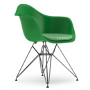 Eames Plastic Armchair RE DAR, Vert, Avec coussin d'assise, Vert / ivoire, Version standard - 43 cm, Revêtement basic dark