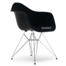 Eames Plastic Armchair RE DAR, Noir profond  , Rembourrage intégral, Nero, Version standard - 43 cm, Chromé