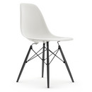Eames Plastic Side Chair RE DSW, Blanc, Sans rembourrage, Sans rembourrage, Version standard - 43 cm, Érable noir