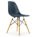 Eames Plastic Side Chair RE DSW, Bleu océan, Sans rembourrage, Sans rembourrage, Version standard - 43 cm, Érable nuance de jaune