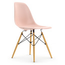 Eames Plastic Side Chair RE DSW, Rose pâle, Sans rembourrage, Sans rembourrage, Version standard - 43 cm, Frêne tons miel