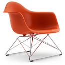 Eames Plastic Armchair RE LAR, Rouge (rouge coquelicot), Sans rembourrage, Chromé