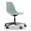 Eames Plastic Side Chair RE PSCC, Coton blanc, Rembourrage intégral, Bleu foncé / ivoire