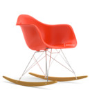 Fauteuil Eames Plastic Armchair RE RAR, Rouge - rouge coquelicot, Chromé, Érable nuance de jaune