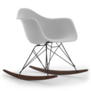 Fauteuil Eames Plastic Armchair RE RAR, Coton blanc, Revêtement basic dark, Érable foncé