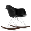 Fauteuil Eames Plastic Armchair RE RAR, Noir profond  , Chromé, Érable foncé