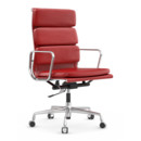 Soft Pad Chair EA 219, Poli, Cuir Premium F rouge, Plano poppy red, Souples pour sols durs