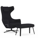 Grand Repos, Fauteuil Grand Repos & Panchina, Tissu Cosy 2 noir mérinos, 41 cm, Noir basic