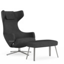 Grand Repos, Fauteuil Grand Repos & Panchina, Tissu Dumet charbon/noir, 46 cm, Poli