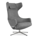 Fauteuil Grand Repos, Fauteuil Grand Repos, Tissu Dumet gris sierra mélange, 41 cm, Poli