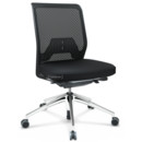 ID Mesh, Mécanisme Flowmotion avec inclinaison avant et réglage de la profondeur , Sans accotoirs, Piétement à 5 branches, aluminium poli, Noir basic, Assise Silk Mesh, dossier Diamond Mesh, Nero, Durs pour tapis