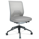 ID Mesh, Mécanisme Flowmotion sans inclinaison avant et sans réglage de la profon, Sans accotoirs, Piétement à 5 branches, plastique basic dark, Soft grey, Assise Skin, dossier Netline, Soft grey, Durs pour tapis