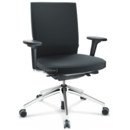 ID Soft, Mécanisme Flowmotion avec inclinaison avant et réglage de la profondeur , Avec accotoirs 2D, Piétement à 5 branches, aluminium poli, Noir basic, Assise et dossier Silk Mesh, Nero, Durs pour tapis