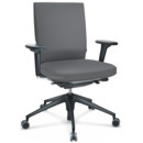 ID Soft, Mécanisme Flowmotion sans inclinaison avant et sans réglage de la profon, Avec accotoirs 2D, Piétement à 5 branches, plastique basic dark, Noir basic, Assise et dossier Silk Mesh, Dimgrey, Durs pour tapis