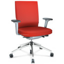 ID Soft, Mécanisme Flowmotion avec inclinaison avant et réglage de la profondeur , Avec accotoirs 3D, Piétement à 5 branches, aluminium poli, Soft grey, Assise et dossier Plano, Rouge coquelicot, Durs pour tapis