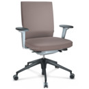 ID Soft, Mécanisme Flowmotion avec inclinaison avant et réglage de la profondeur , Avec accotoirs 3D, Piétement à 5 branches, plastique basic dark, Soft grey, Assise et dossier Silk Mesh, Gris mauve, Durs pour tapis