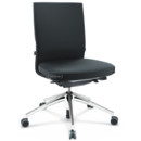 ID Soft, Mécanisme Flowmotion sans inclinaison avant et sans réglage de la profon, Sans accotoirs, Piétement à 5 branches, aluminium poli, Noir basic, Assise et dossier Silk Mesh, Nero, Souples pour sols durs