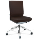 ID Soft, Mécanisme Flowmotion sans inclinaison avant et sans réglage de la profon, Sans accotoirs, Piétement à 5 branches, aluminium poli, Soft grey, Assise et dossier Plano, Marron, Durs pour tapis