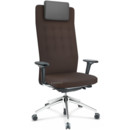 ID Trim L, Mécanisme Flowmotion avec réglage de la profondeur d'assise, Avec accotoirs 3D, Noir basic, Tissu Plano marron, Durs pour tapis