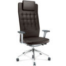 ID Trim L, Mécanisme Flowmotion sans réglage de la profondeur d'assise, Avec accotoirs 3D, Soft grey, Cuir marron, Durs pour tapis