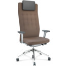 ID Trim L, Mécanisme Flowmotion avec réglage de la profondeur d'assise, Avec accotoirs 3D, Soft grey, Tissu Plano coffee, Durs pour tapis