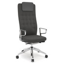 ID Trim L, Mécanisme Flowmotion sans réglage de la profondeur d'assise, Avec supports d'accotoirs en aluminium poli, Soft grey, Tissu Plano gris foncé, Durs pour tapis