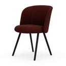 Chaise Mikado Side Chair, Aluminium revêtu par poudre basic dark, Dumet, Rouge foncé mélange, Patins pour tapis